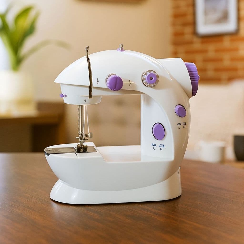 Mini Máquina De Costura Reta Portátil Com Pedal Compacta Bivolt Urbantek