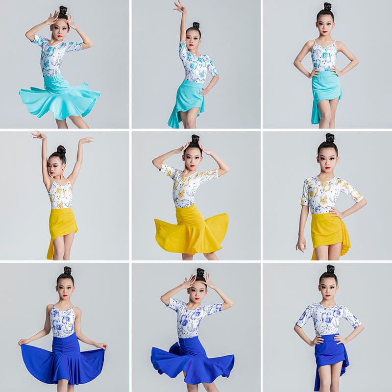[WDF] Fantasia de dança latina para meninas, fantasia de Performance, competição de dança latina, fantasia de exame espe