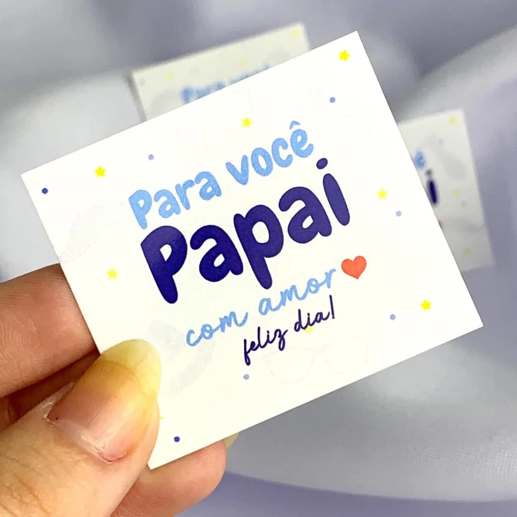 50 Mini Cartão Tag Mensagem Lembrancinha Feliz Dia Dos Pais