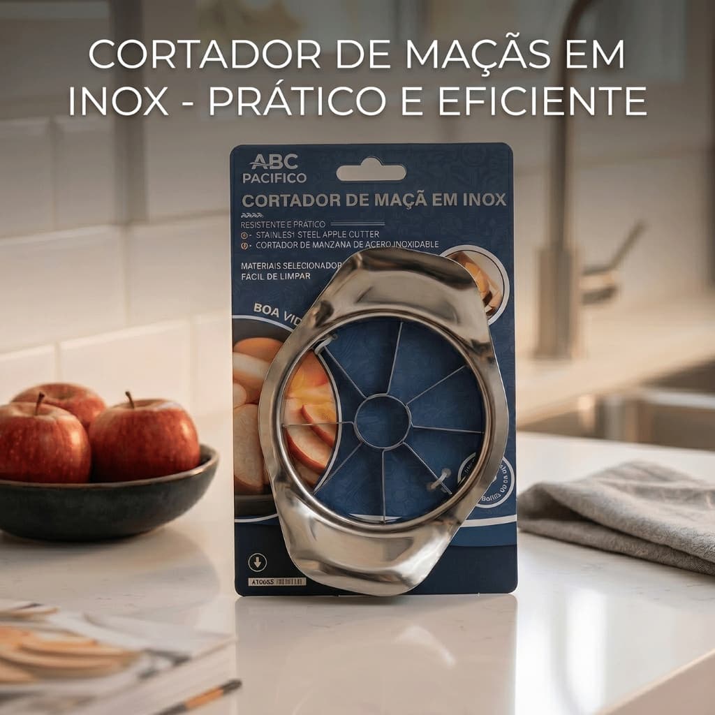 Cortador de Maçã em Inox para Cozinha Prático e Eficiente