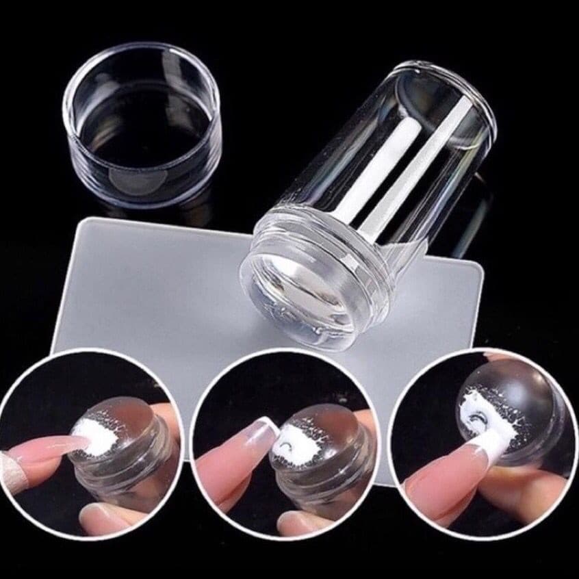 Carimbo de Unha com Ponta de Silicone e Placa de Plástico