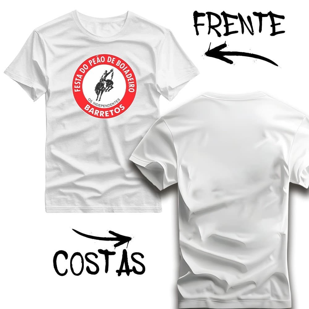 Camiseta 100% Algodão FESTA DO PEÃO Estilo Country Camisa Premium 30.1 Alta Qualidade