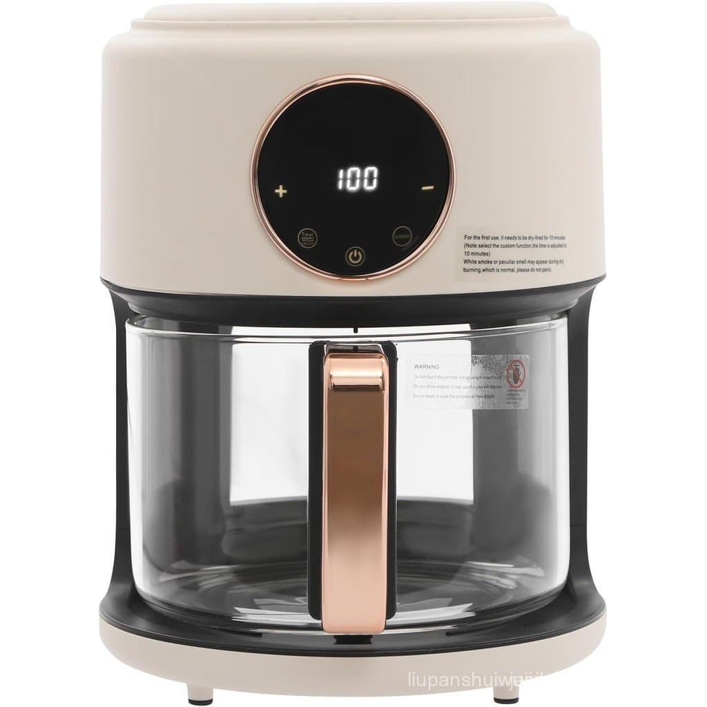 Fritadeira de ar exagerada PERFERATE 3.81 de 1200 W, com cilindro de vidro, faixa ajustável de temperatura para 175 Fahr