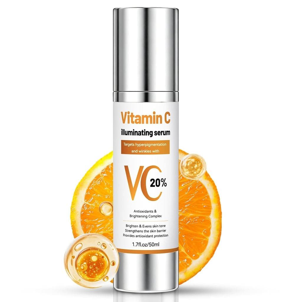 Sérum Facial de Vitamina C, Sérum de 20% de Vitamina C para Pele Madura e Envelhecida, Sérum Facial Suave Antienvelhecim