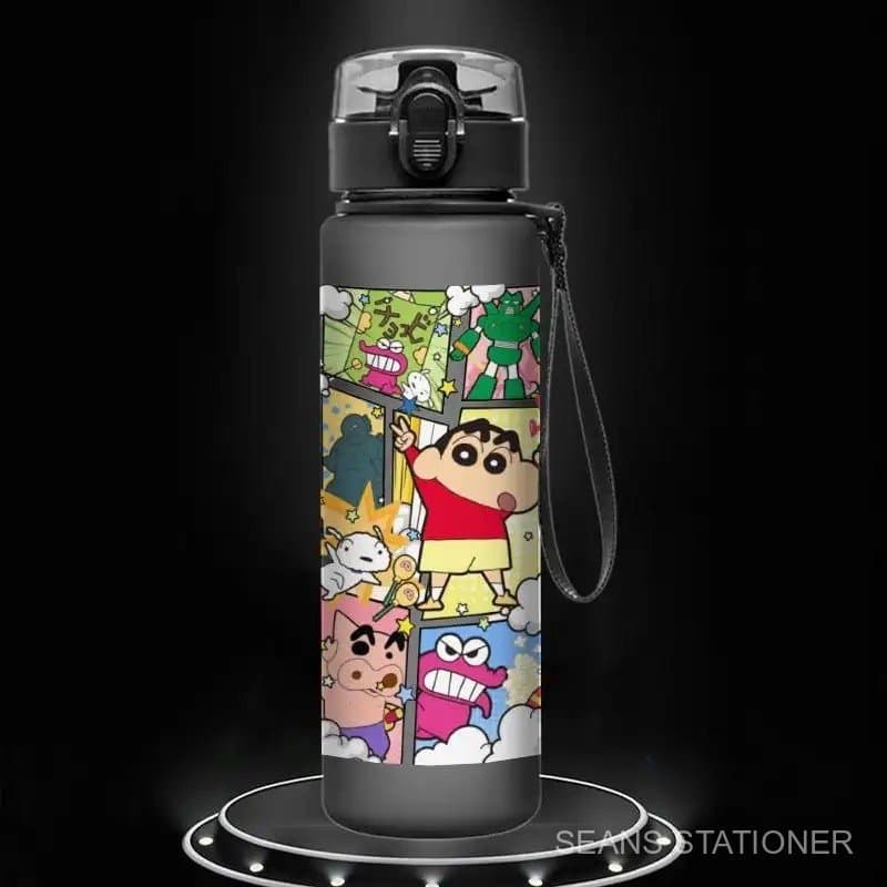 Copo de Água Shin-chan com Lápis de Cor, Capacidade de 560 ml, Copo para Bebidas Esportivas, Adequado para Crianças, com