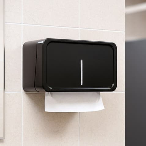 Toalheiro Interfolhas Banheiro Dispenser  Papel Preto Moderno