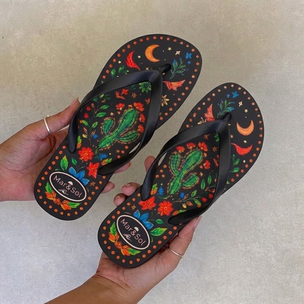 Sandália de Dedo Borracha Chinelo Feminino