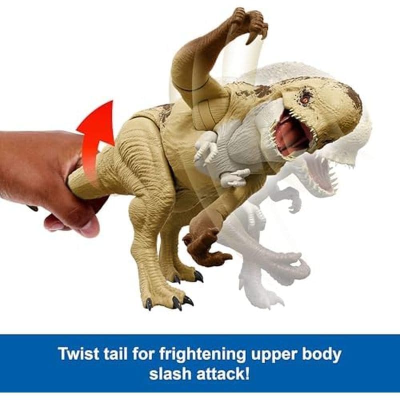 Mattel Jurassic World Rebirth Distortus Rex Rumble N Rampage Dinosaur Action Figure 22 Polegadas Com 2 Ações De Ataque ,