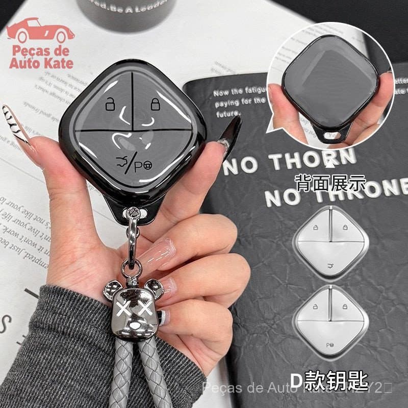 Capa Protetora de TPU para Chaveiro SGMW Wuling BINGO Airev Baojun Kiwi EV Acessórios Internos para Carro CB 4299