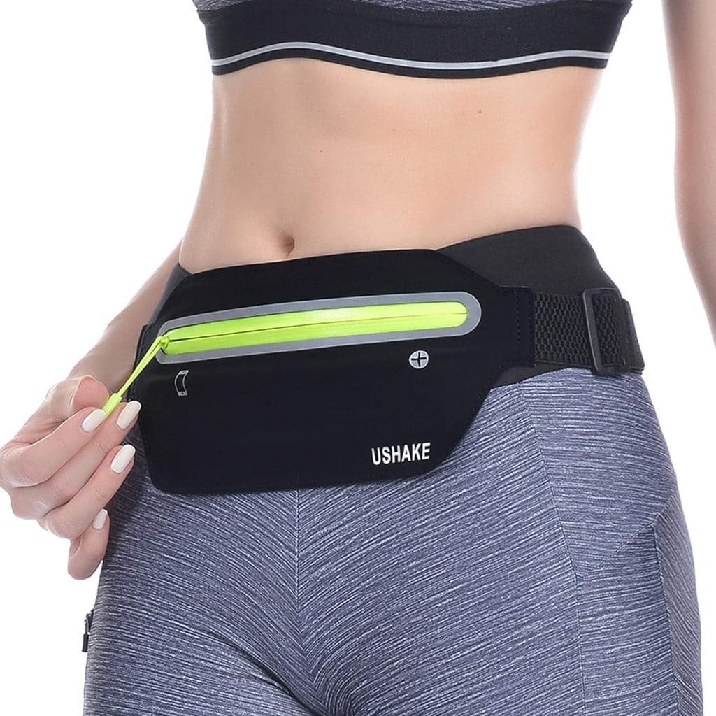 Cinto de Corrida Slim USHAKE, Bolsa de Cintura Ultra Leve e Sem Vibrações para Fitness, Cinto Esportivo para Exercícios,