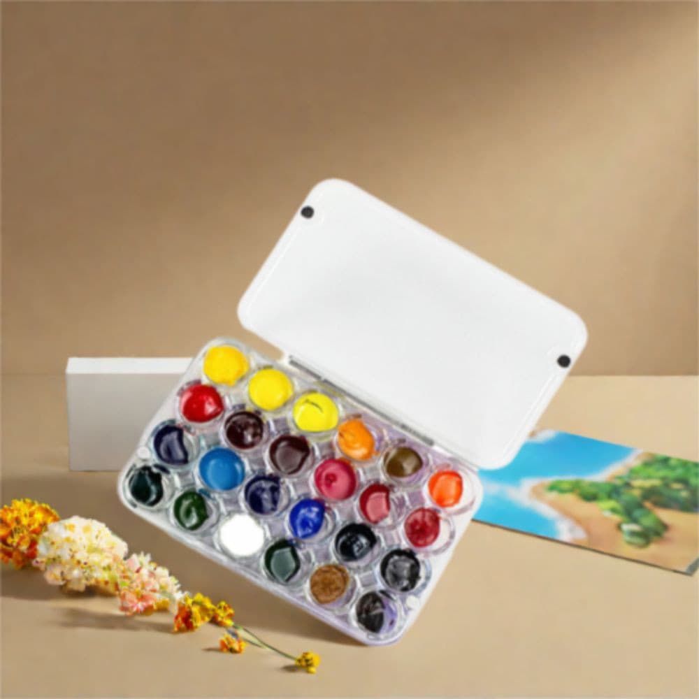 Bandeja De Pintura Em Aquarela MSEADA , Mini Paleta De Transparente Acrílica , Caixa Vazia Selada Com 24 Grades