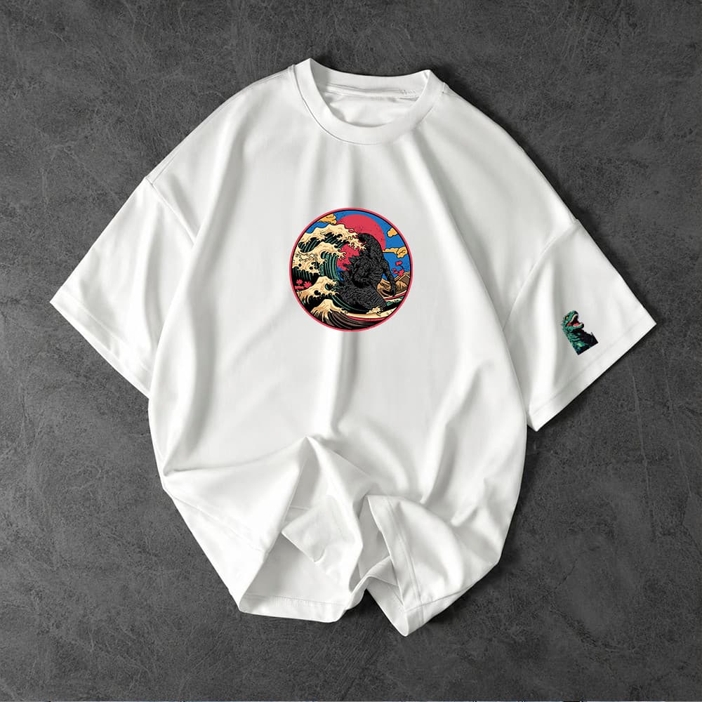 Camiseta Godzilla Arte Japonesa Estampa Premium Casual 100% Algodão Envio Rápido