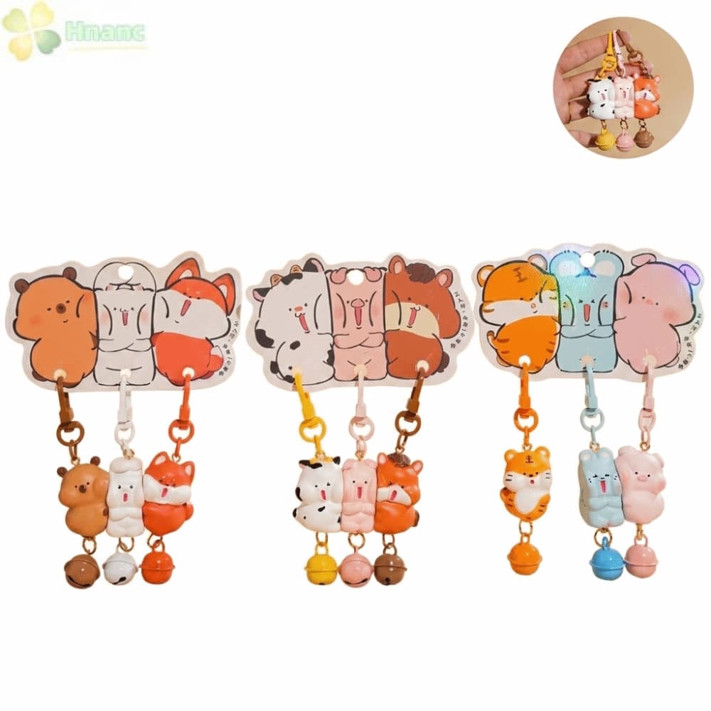 HNANC Conjunto De 3 Peças De Chaveiro Instantâneo , De Animal De Desenho Animado , Conjuntos De Mini Chaveiros