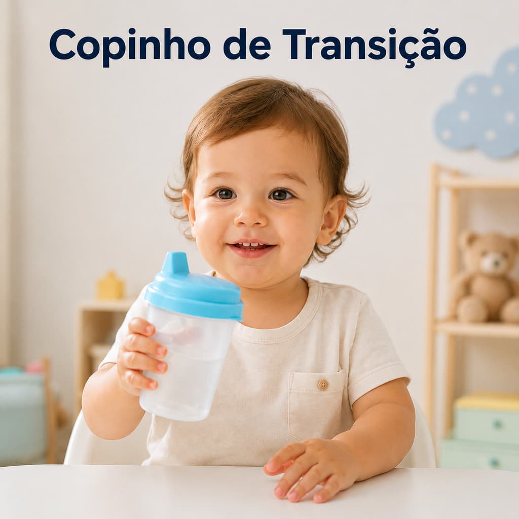 Copinho De Transição Infantil 200ml Copo Infantil Para Bebê Treinamento Água 3 Cores Bico Prático Uso Diário