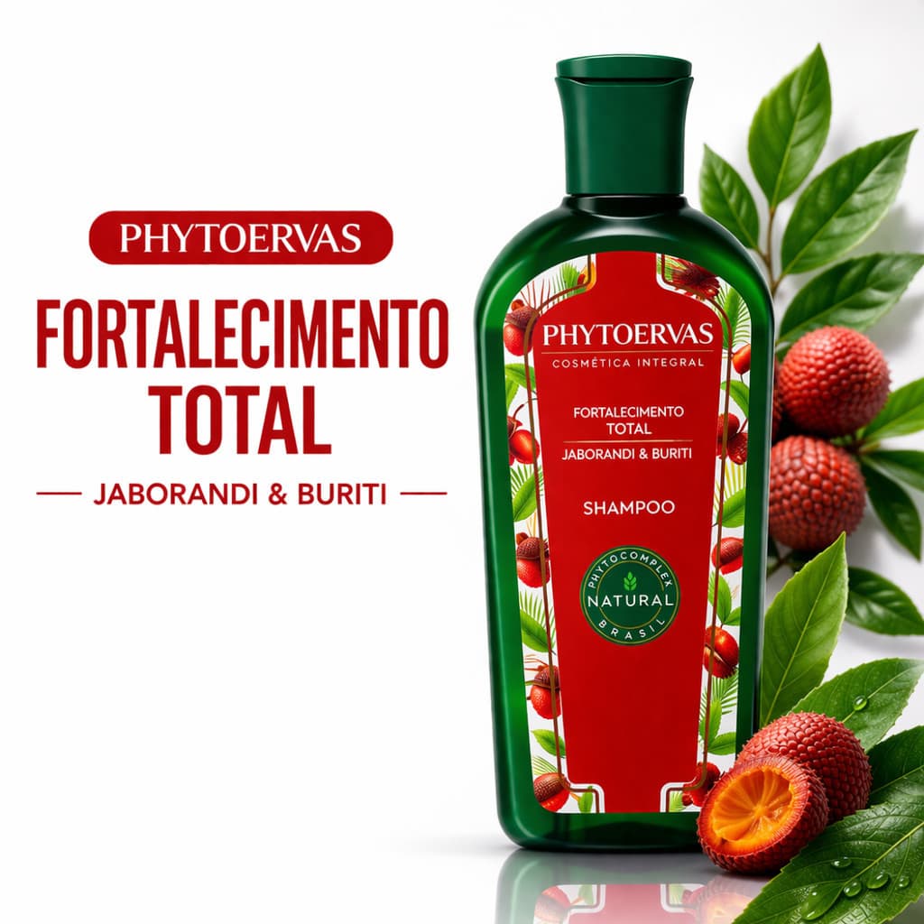 Shampoo Phytoervas Fortalecimento Total 250ml Jaborandi e Buriti Crescimento e Força Sem Sulfato