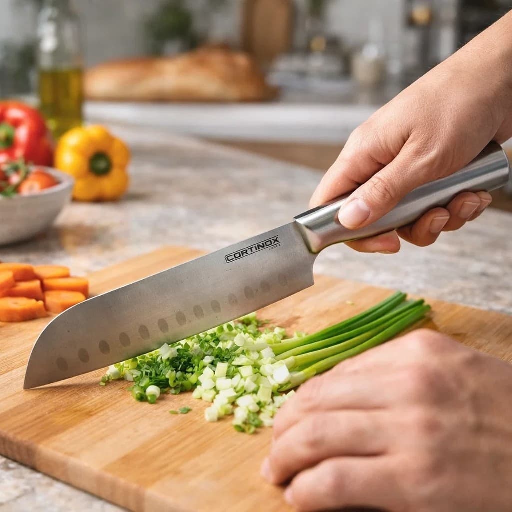 Cutelo Inox Cortador Carne Faca Amolada Desossa Acougue Lamina Larga Cozinha Churrasco Resistente