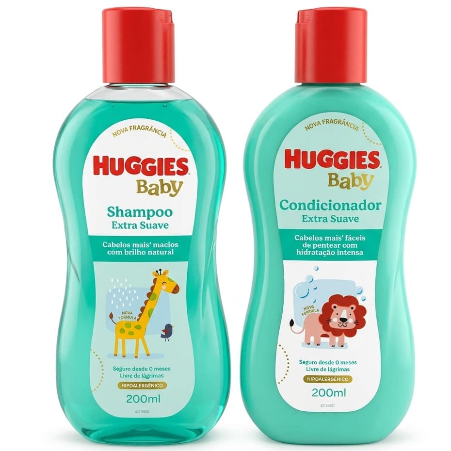 Kit Huggies Baby Shampoo Extra Suave 200ml + Condicionador Extra Suave 200ml