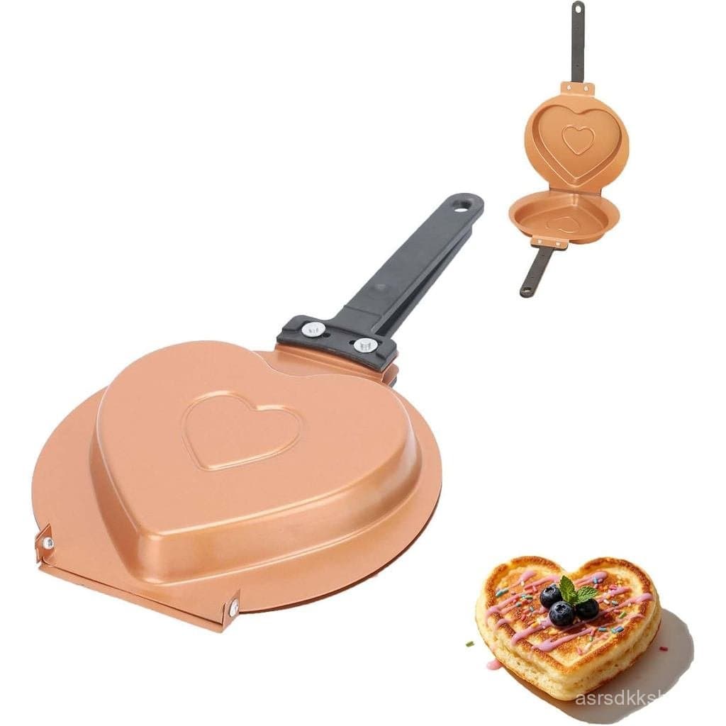GROZY Frigideira Antiaderente de Dupla Face, Dobrável para Panquecas e Omeletes, Fácil de Limpar, Compatível com Fogões
