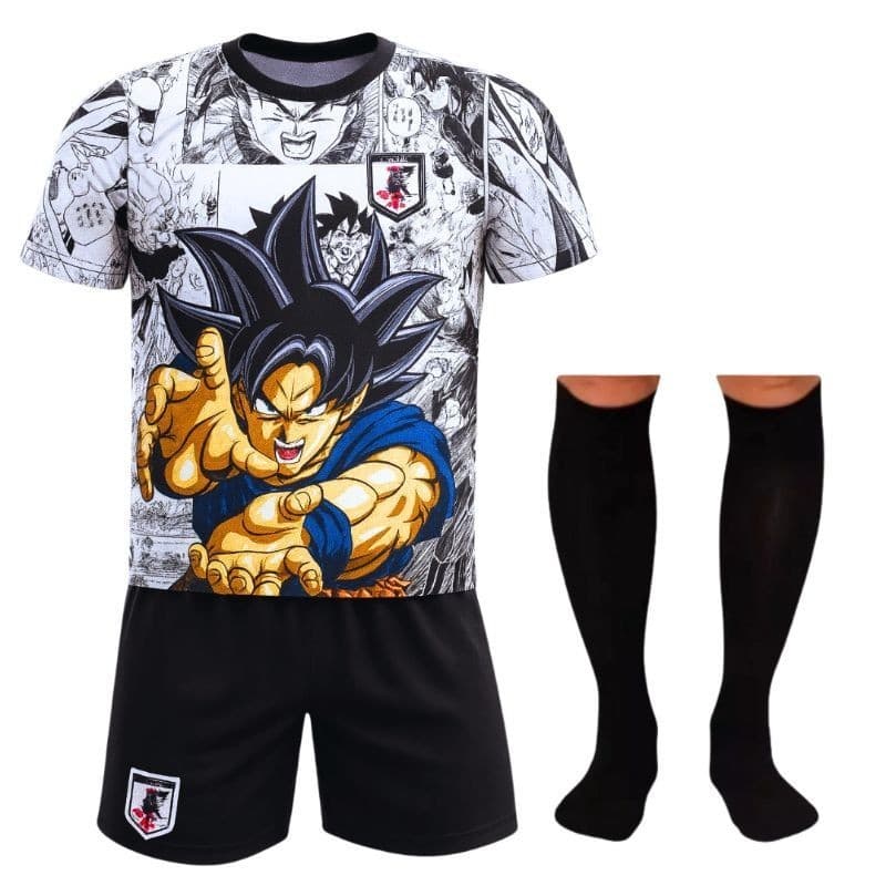 Conjunto Infantil de Futebol com Meião Anime e Goku Envio Imediato