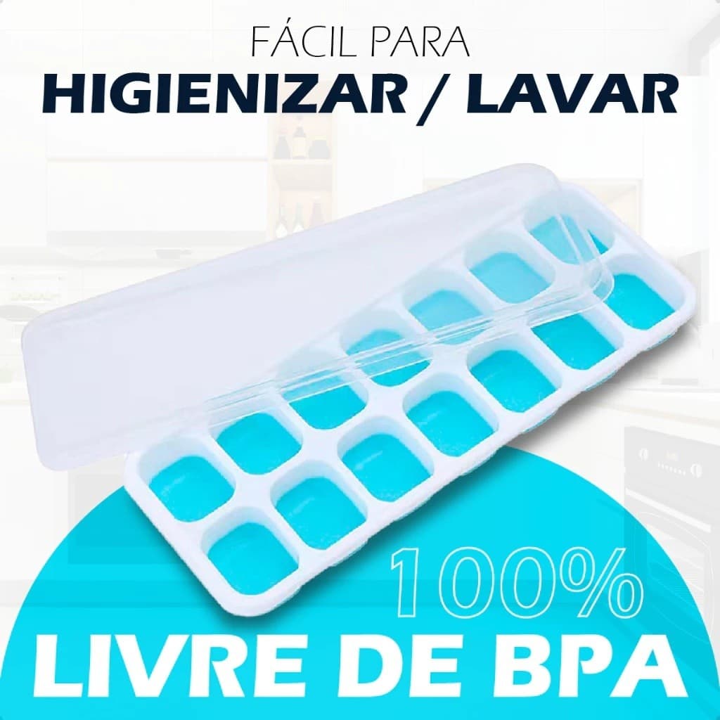 Forma de Gelo Silicone Papinha Nene Cubos Soltar Gelo Facil Forminha Flexível para Alimentos, Bebês, Coquetel e Café