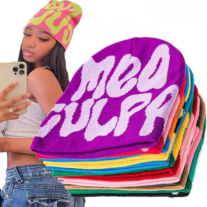 Gorro de malha unissex estilo hip-hop Y2K 2025, gorro quente de alta qualidade, gorro à prova de frio e elegante Z DYFM