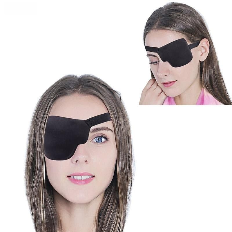 [Dhiint] Tapa-Olho Pirata Unissex Preto Único Côncavo De Um Para
