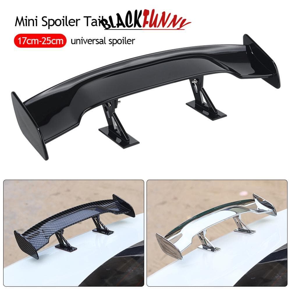 BLACKFUNNY 1Pc Universal Car Mini Asa Traseira Fibra De Carbono Look Asas De Cauda Modificadas Modelo Auto Spoiler Trase