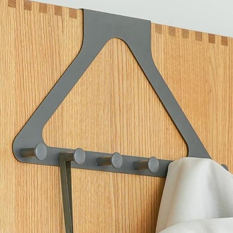 Metal Cinza Sobre Os Ganchos Da Porta , Cabide Triangular Integrado | Equipado Com 6 , Adequado Para Pendurar Itens , Co