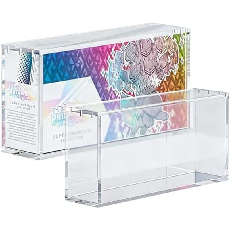 Capa protetora de acrílico PKMN UPC-8mm + 5mm Caixa de exibição de acrílico transparente Super grossa com capa magnética