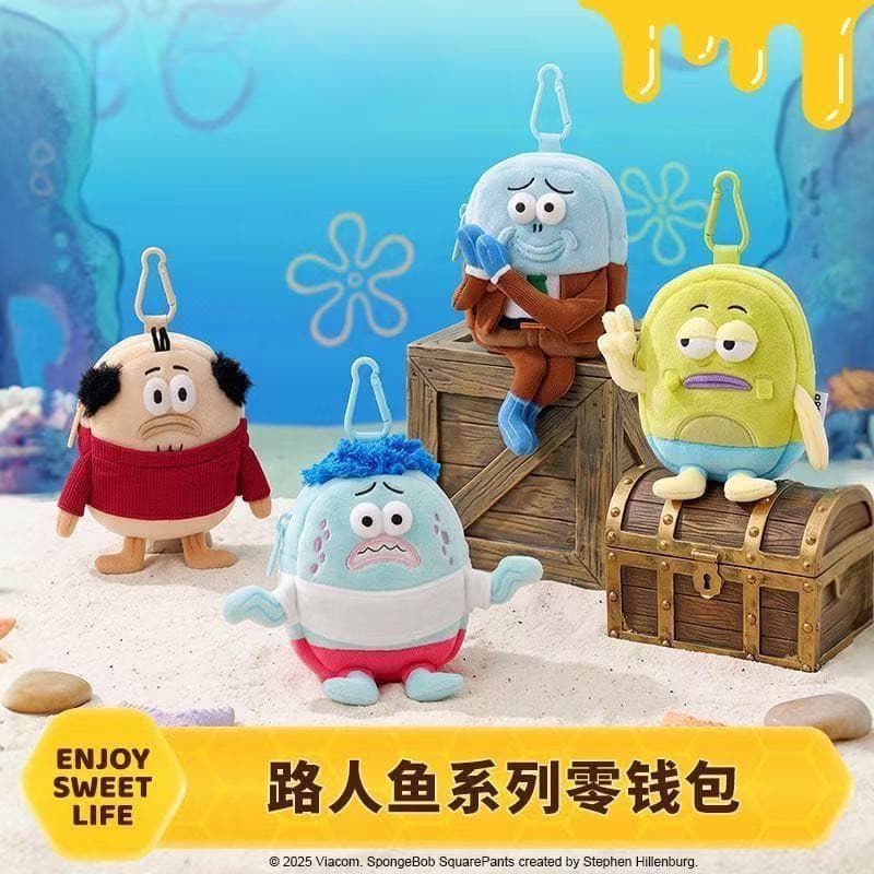 [Oficial] SpongeBob SquarePants Bikini Bottom Passerby Fish Series Porta-moedas Pingente Fofo e Peculiar, Pingente para