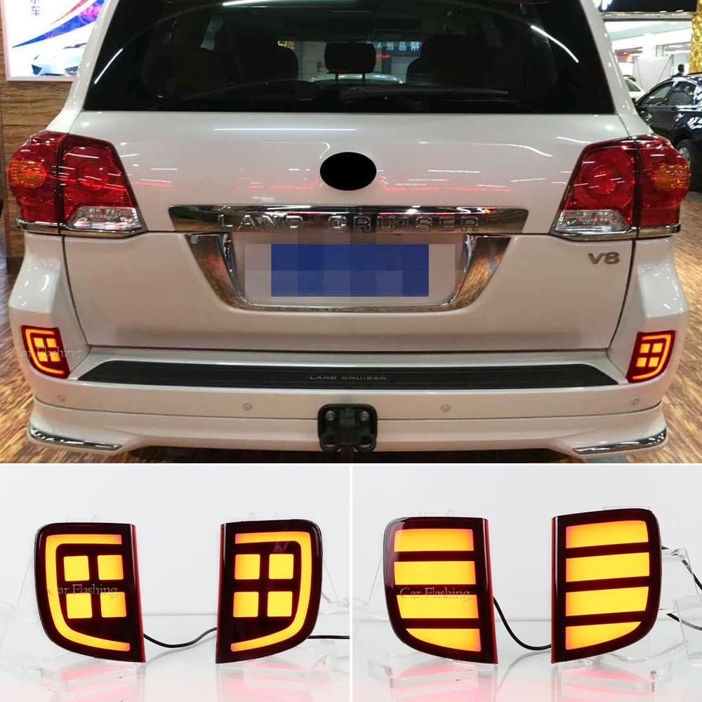 Carro LED Lanterna Traseira Amortecedor Traseiro Refletor Lâmpada Para Toyota Land Cruiser LC200 2008-2015 Luz De Freio