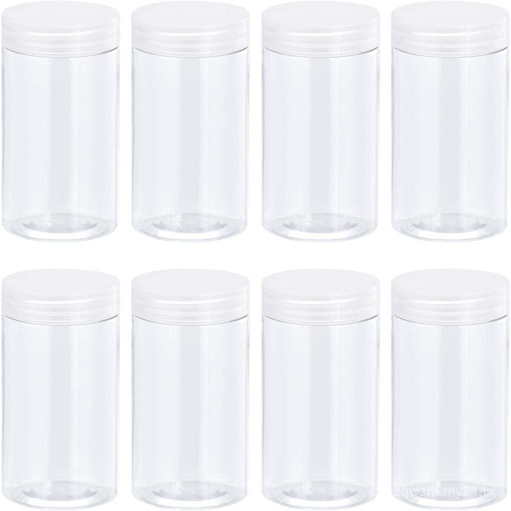 Potes Redondos de Plástico uxcell com Tampa Rosqueada Transparente, 8oz/250ml, Recipientes Transparentes Vazios para Arm