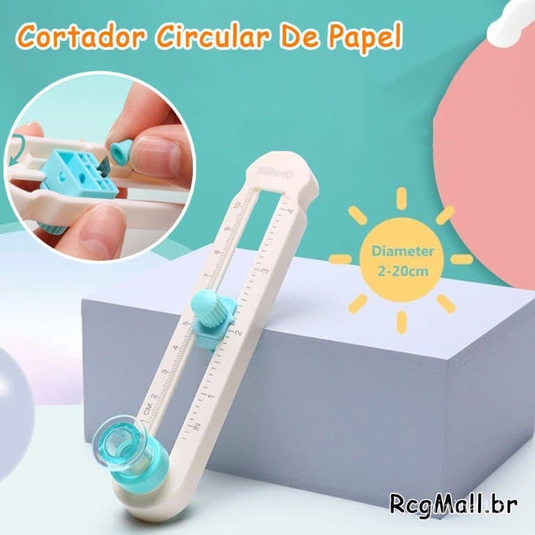 Cortador De Papel Circular De 2-20cm De Escala Ajustável Portátil Para Composto