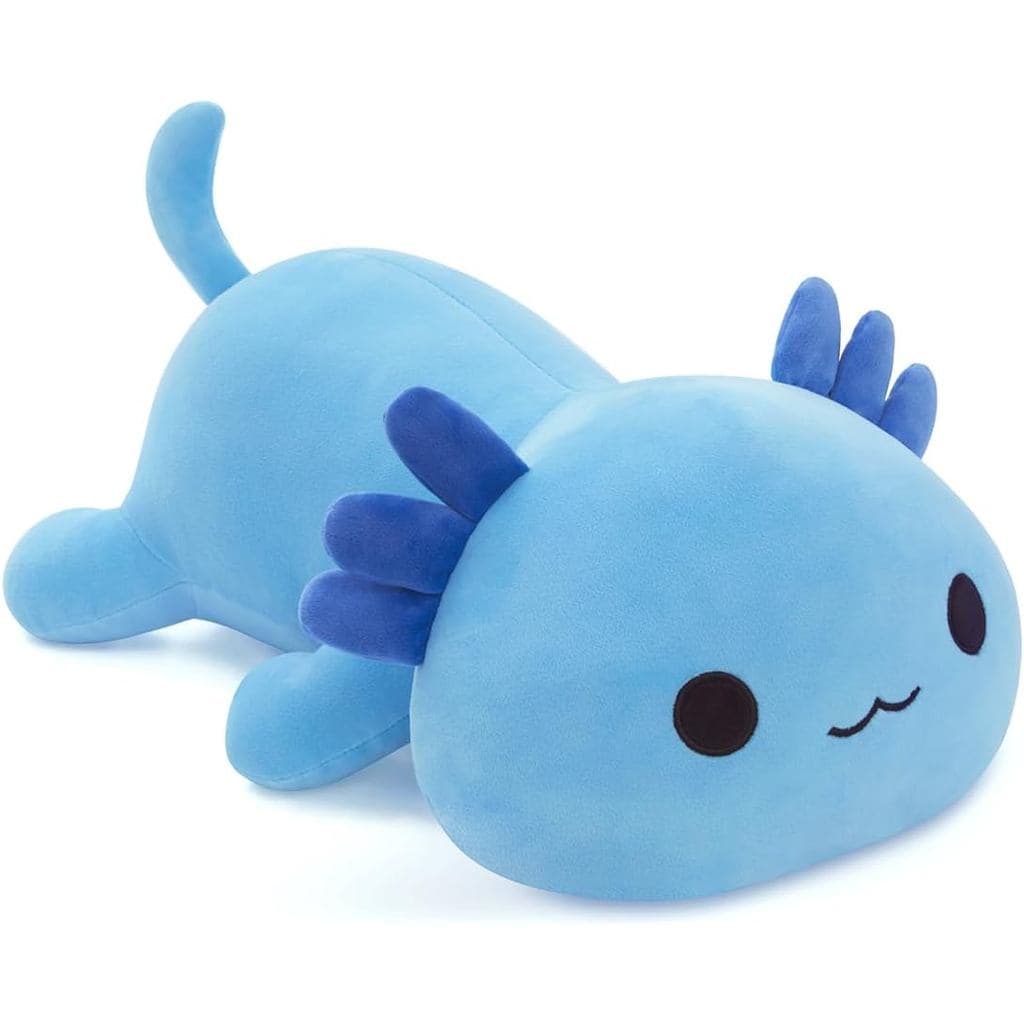 Brinquedo de Pelúcia Axolote, Almofada de Pelúcia Azul Fofa para Crianças, Animal de Pelúcia Kawaii de 20'' em Forma de