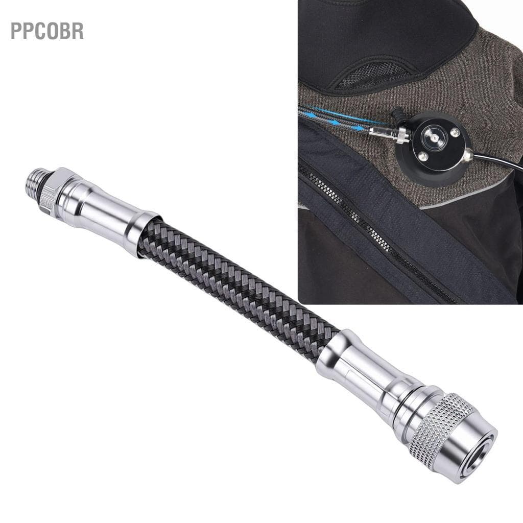 Ppcobr Mergulho BCD Inflator Mangueira Multifuncional De Fibra De Carbono Trançado De Alta Pressão Scuba 25cm / 9.8in