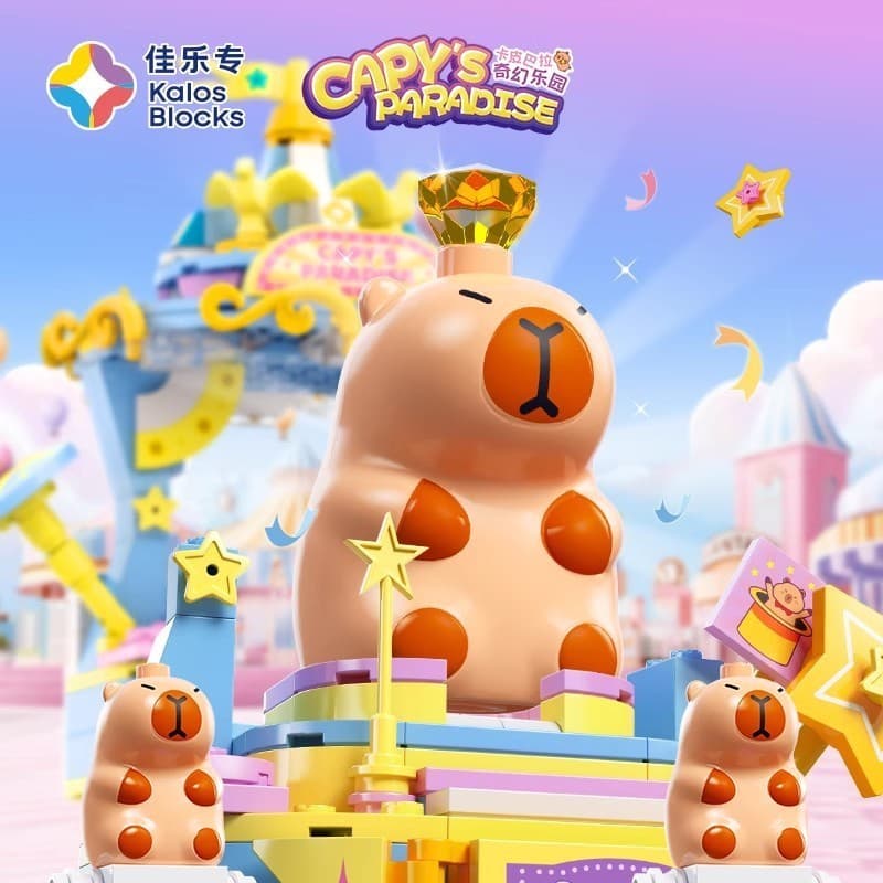 Estoque pronto⭐Kapibara fantasia paraíso blocos de construção mercadoria boneca decorações crianças brinquedos educativo
