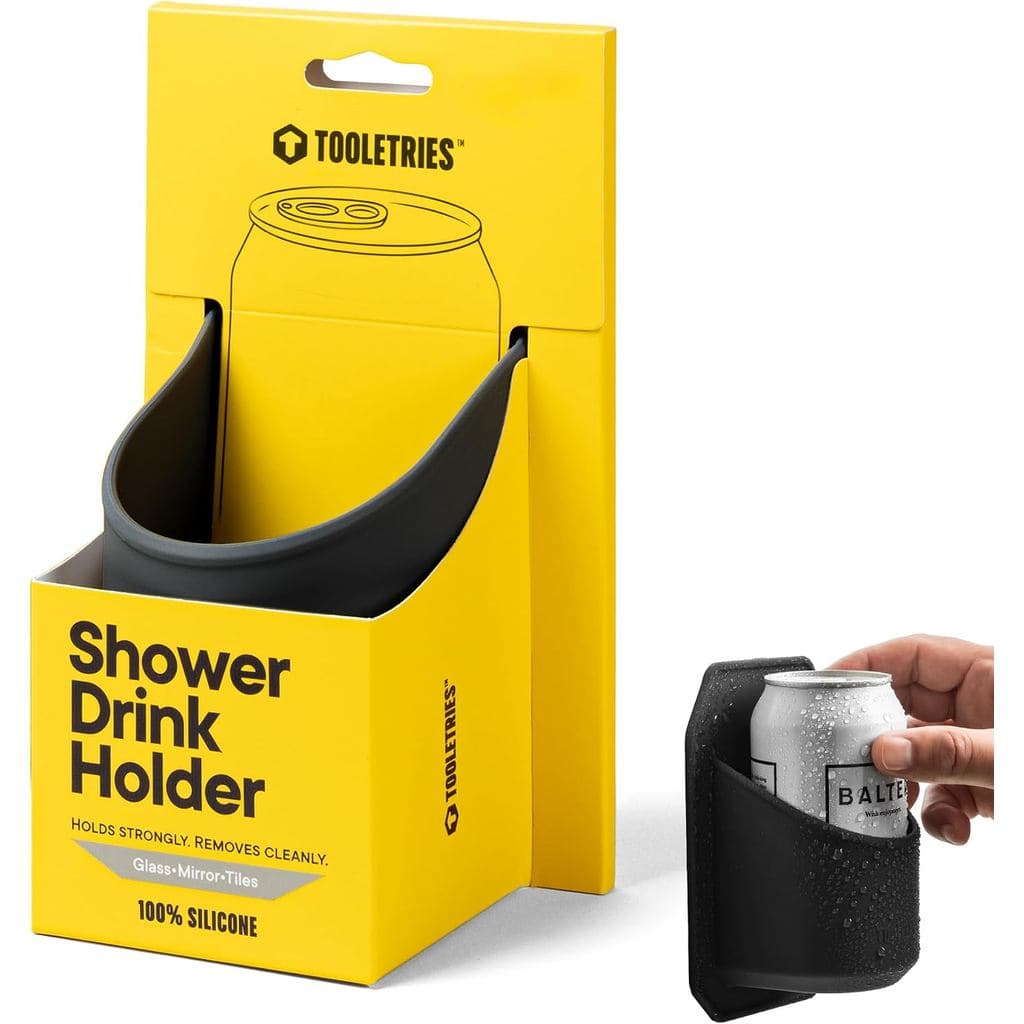 TOOLETRIES Suporte para Bebidas no Chuveiro para Latas de Cerveja e Refrigerante - Carvão |   Suporte à prova d'água par