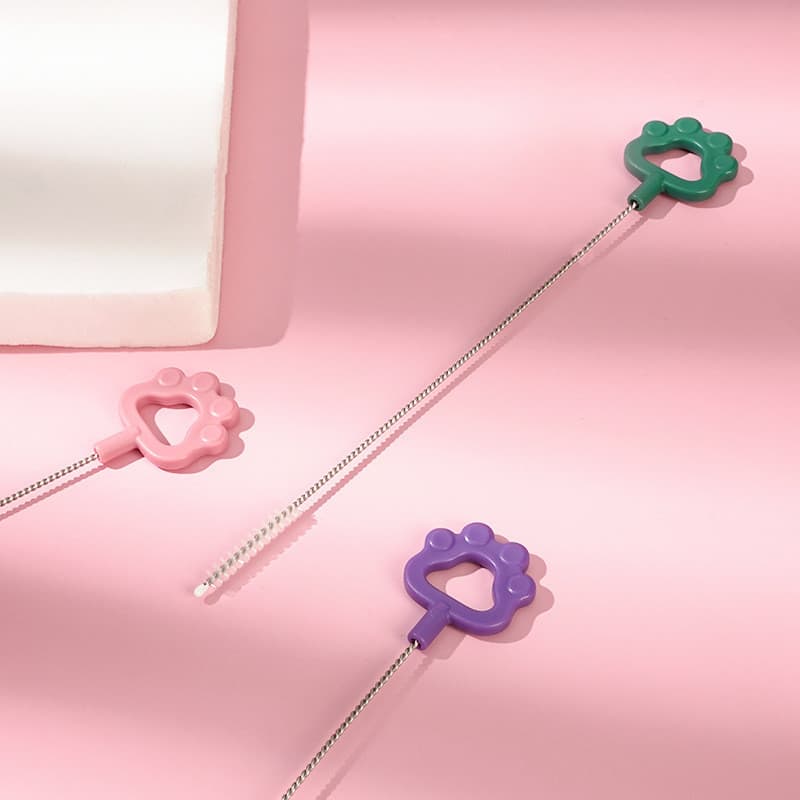 Escova de palha, conjunto de escovas de silicone para mamadeiras de bebê, escova espessa e alongada, de limpeza,