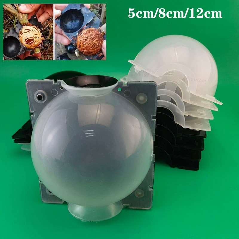 5/8/12cm Bola De Enraizamento De Alta Pressão Preto Transparente Planta Raiz Crescer Caso Para Berçário Enxertia Árvore
