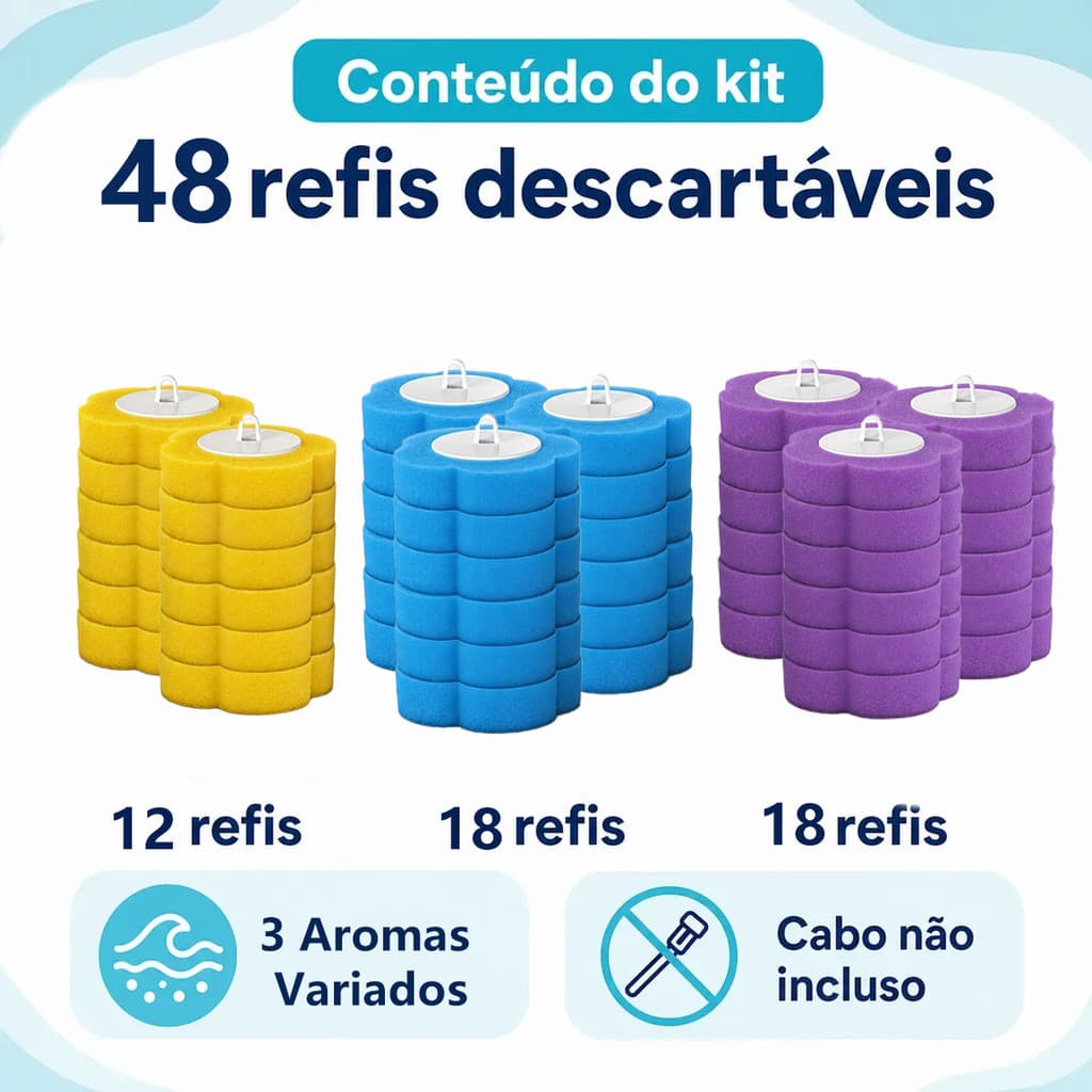 Disposable Toilet Brush Head Antibacterial Scented Deep Cleaning 48 Refills
