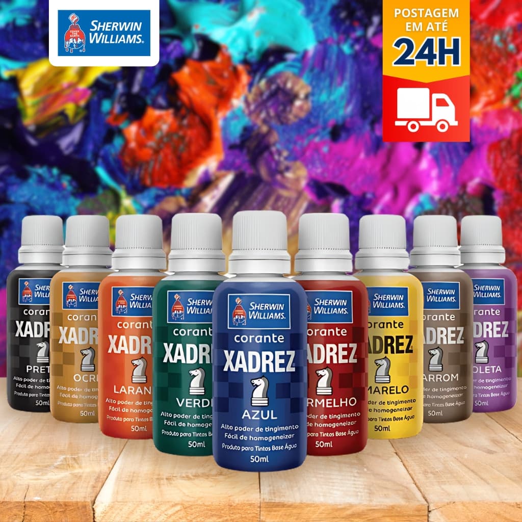 Corante Líquido Bisnaga Xadrez Para Tintas Varias Cores Parede