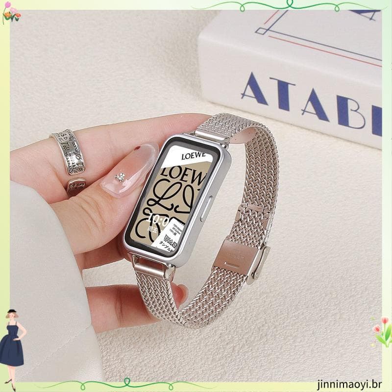 Adequado para Huawei pulseira 11 cinta 11pro novo estilo 10 fivela de Metal 9/8nfc pulseira respirável pulseira de relóg