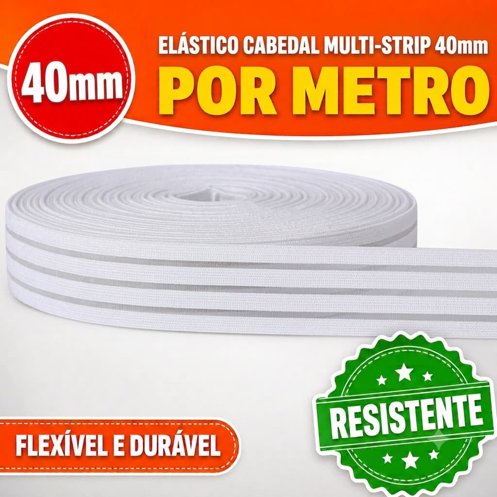 Metro Elástico Cabedal 40mm Maiara Elastan Cos Cinto