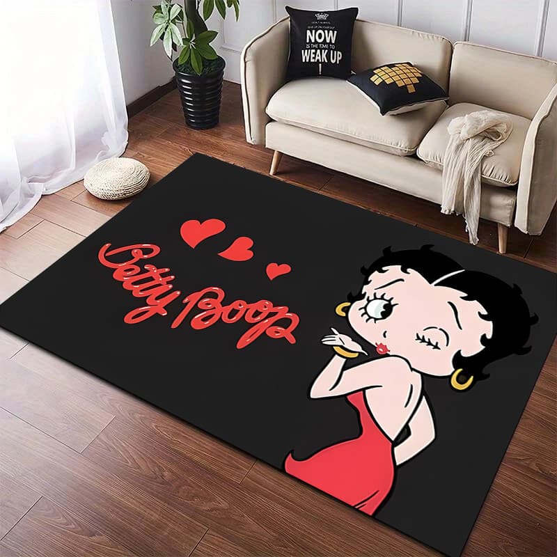 Betty Boop Impressão Tapete Casa Sala De Estar Rastejando Área Quarto Cabeceira