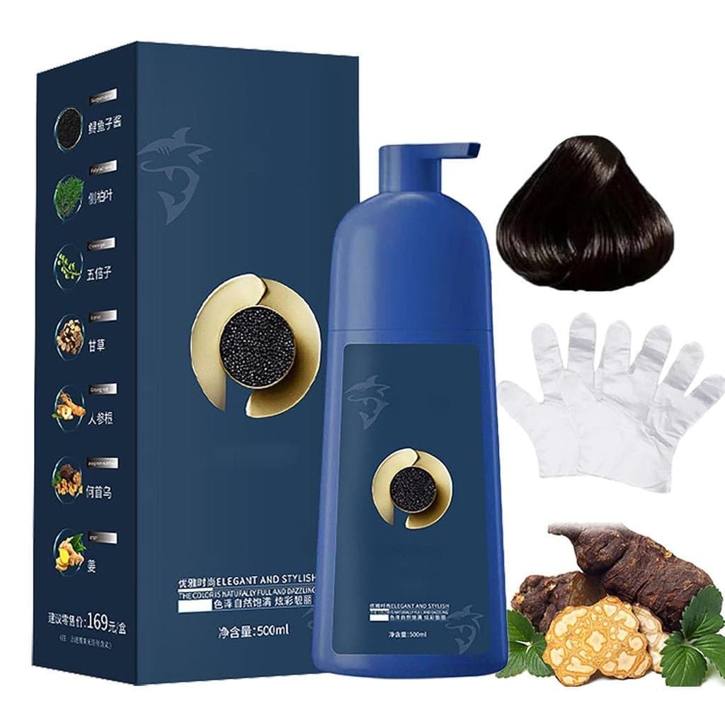 Shampoo Tintura de Cabelo Qiweitang, 500ml, Shampoo Colorante de Cabelo Qiweitang, Creme Tintura de Cabelo com Proteína