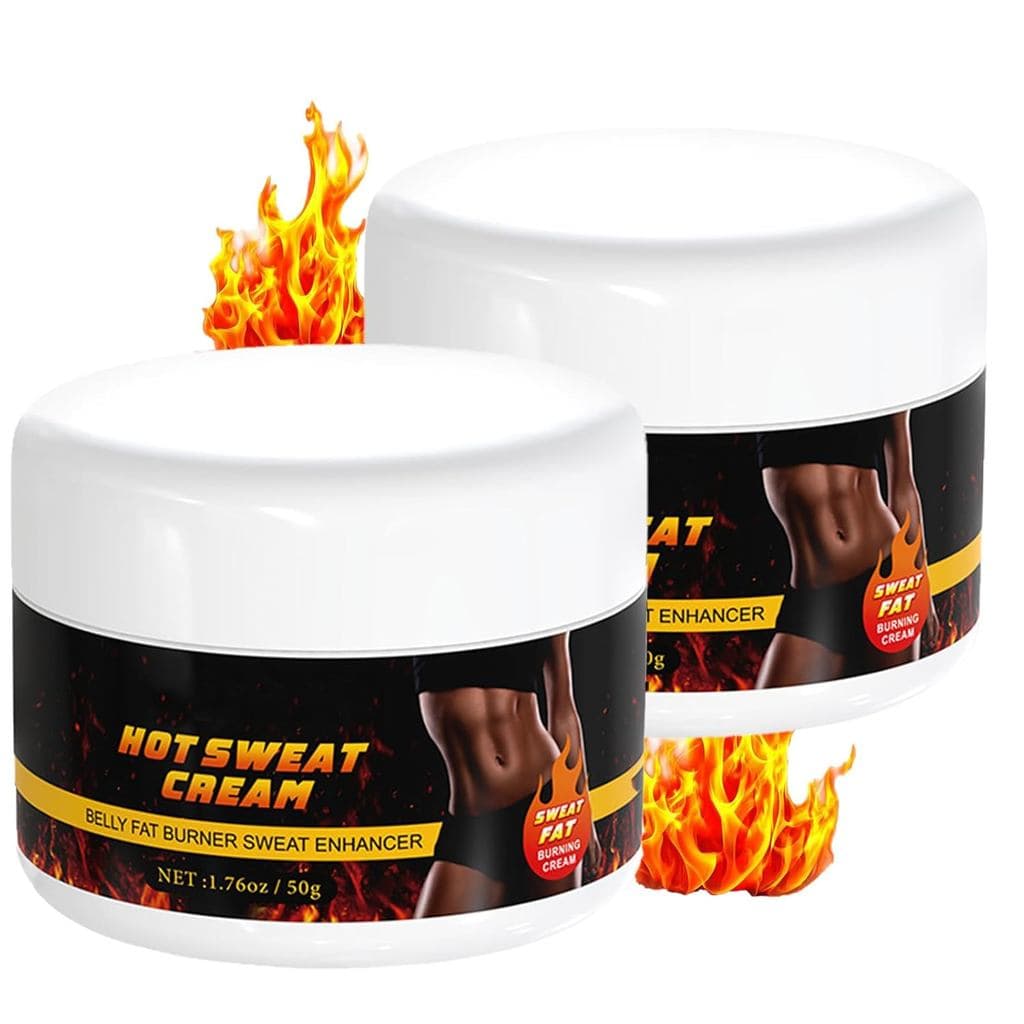 2 Creme de Suor, Creme Quente para Queima de Gordura Abdominal para Mulheres e Homens, Creme Anticelulite para Coxas e G