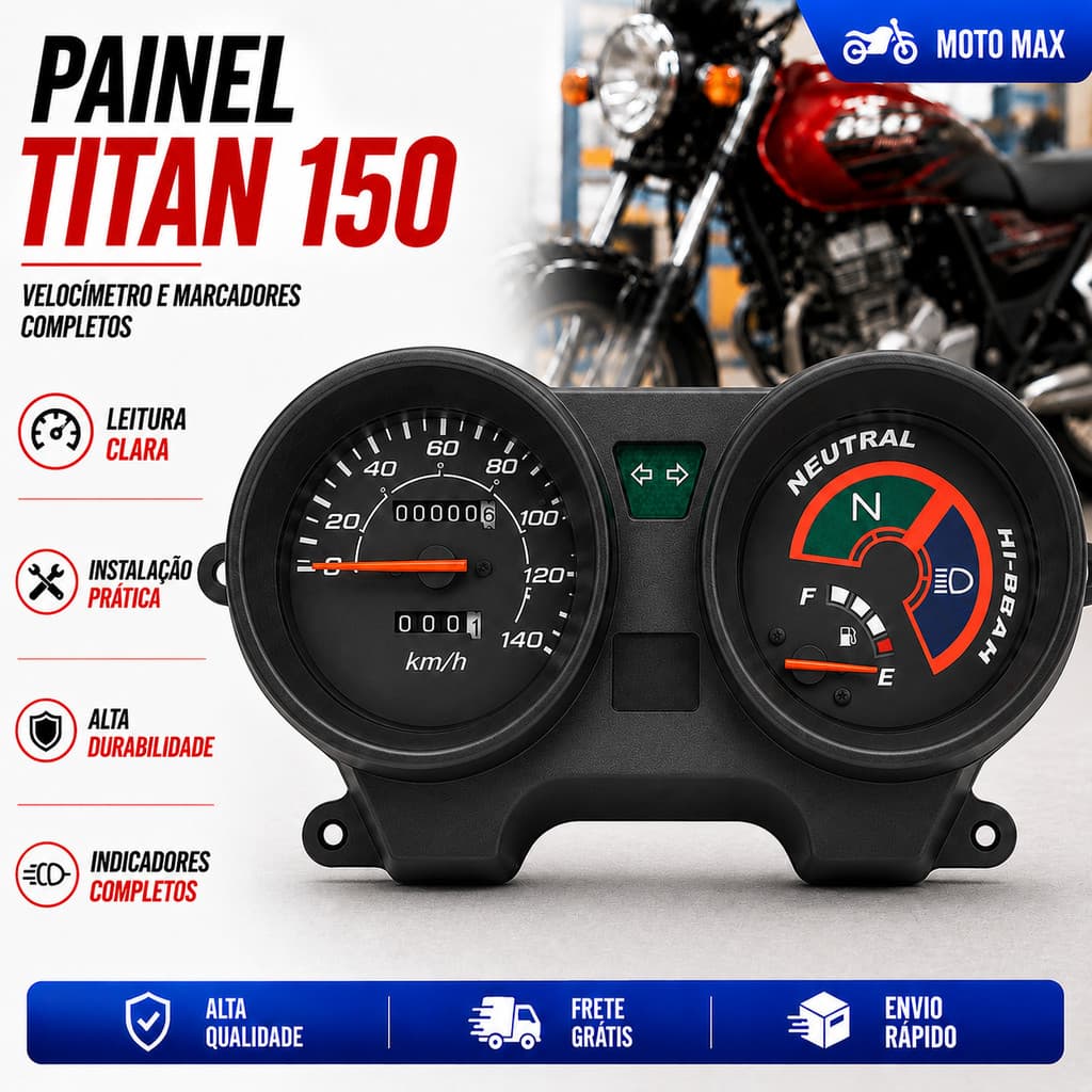 Painel Titan Cg 150 Es Esd Ks Job 2004 a 2008   Es Velocímetro Chicote Fiação Modelo Original Com Hodometro