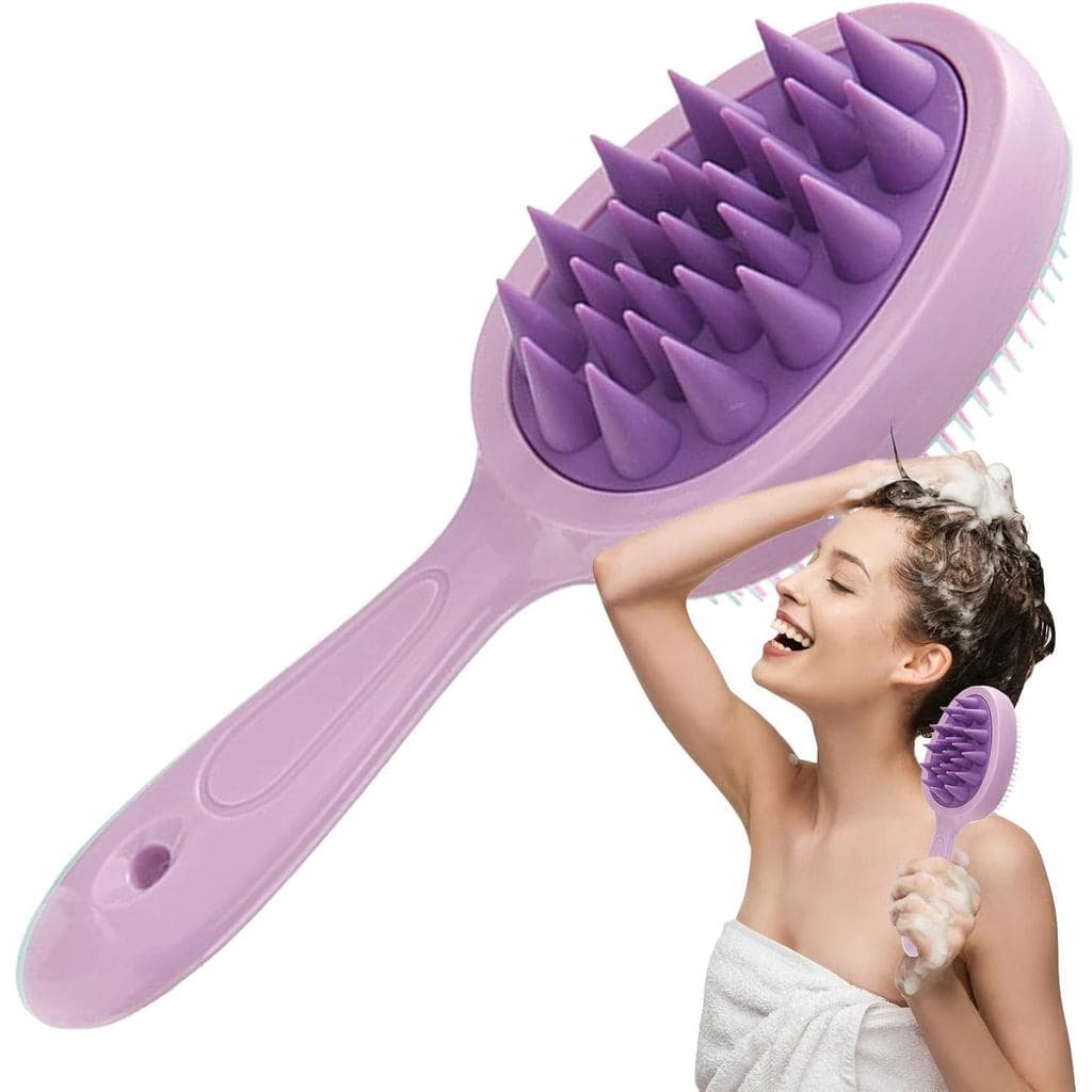 Escova Massageadora para Couro Cabeludo - Escova de Limpeza Capilar |   Escova de Limpeza Capilar com Cerdas de Silicone