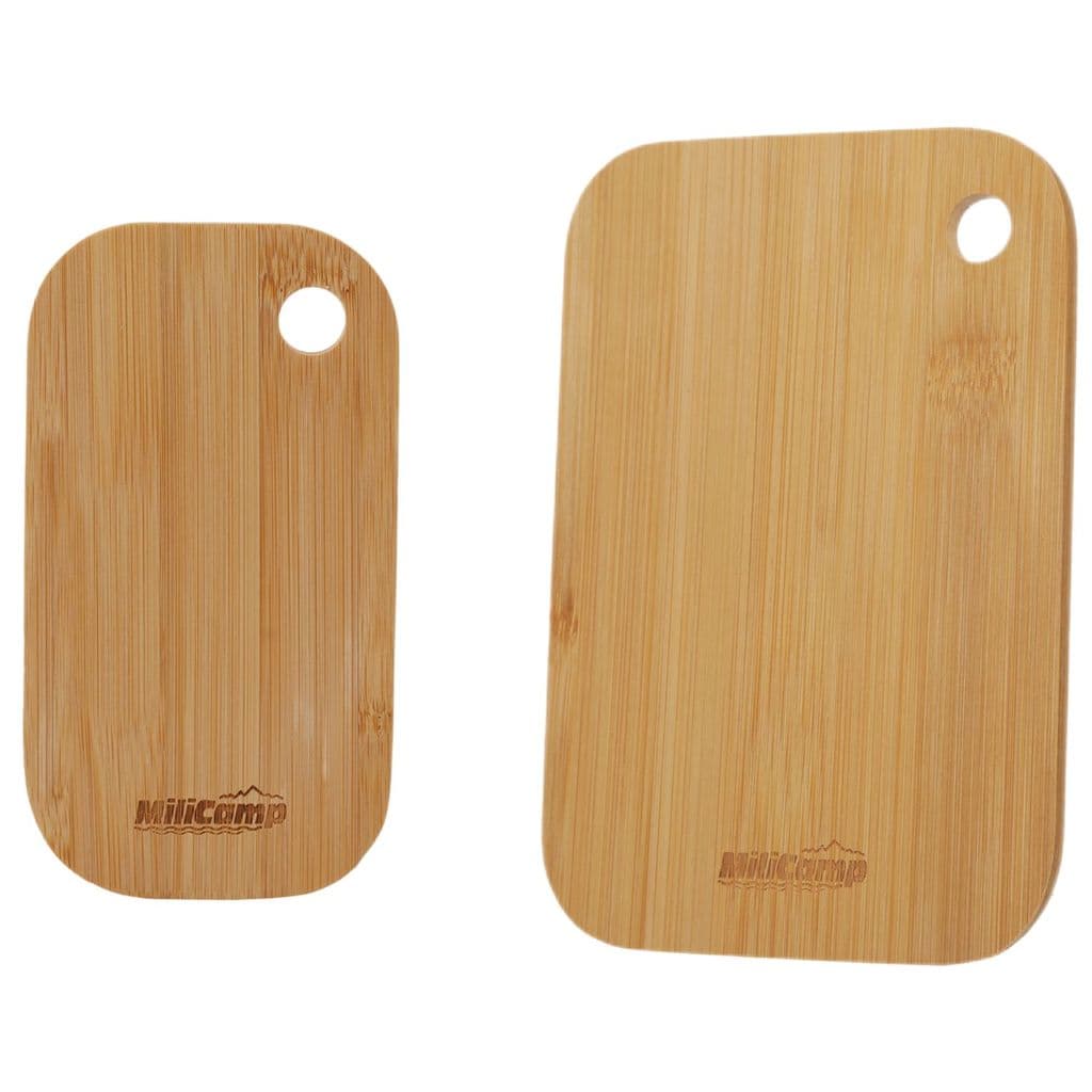 MiliCamp Lancheira para acampamento ao ar livre Tábua de corte dedicada Tábua de corte de bambu Tábua de corte Placa de