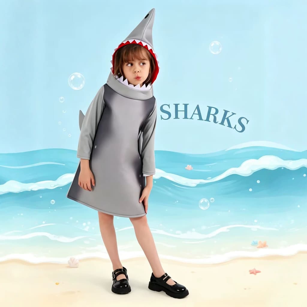 Dia das crianças dia das crianças Halloween blusa Animal tubarão cosplay escola palco desempenho traje